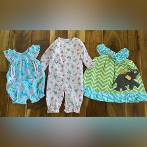 Mudpie Boutique Baby Girl Outfits Size 0-3 Months